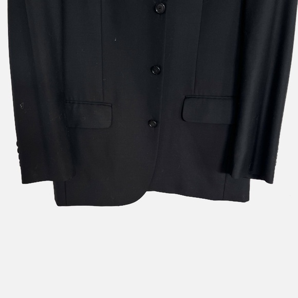 Tasso Elba 100% Wool Black Men’s Three Button Suit Size 38R Pant Size 32 - Picture 2 of 15